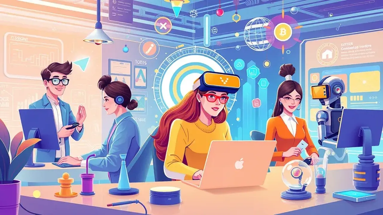 Ilustración de nuevas profesiones digitales en el Metaverso.