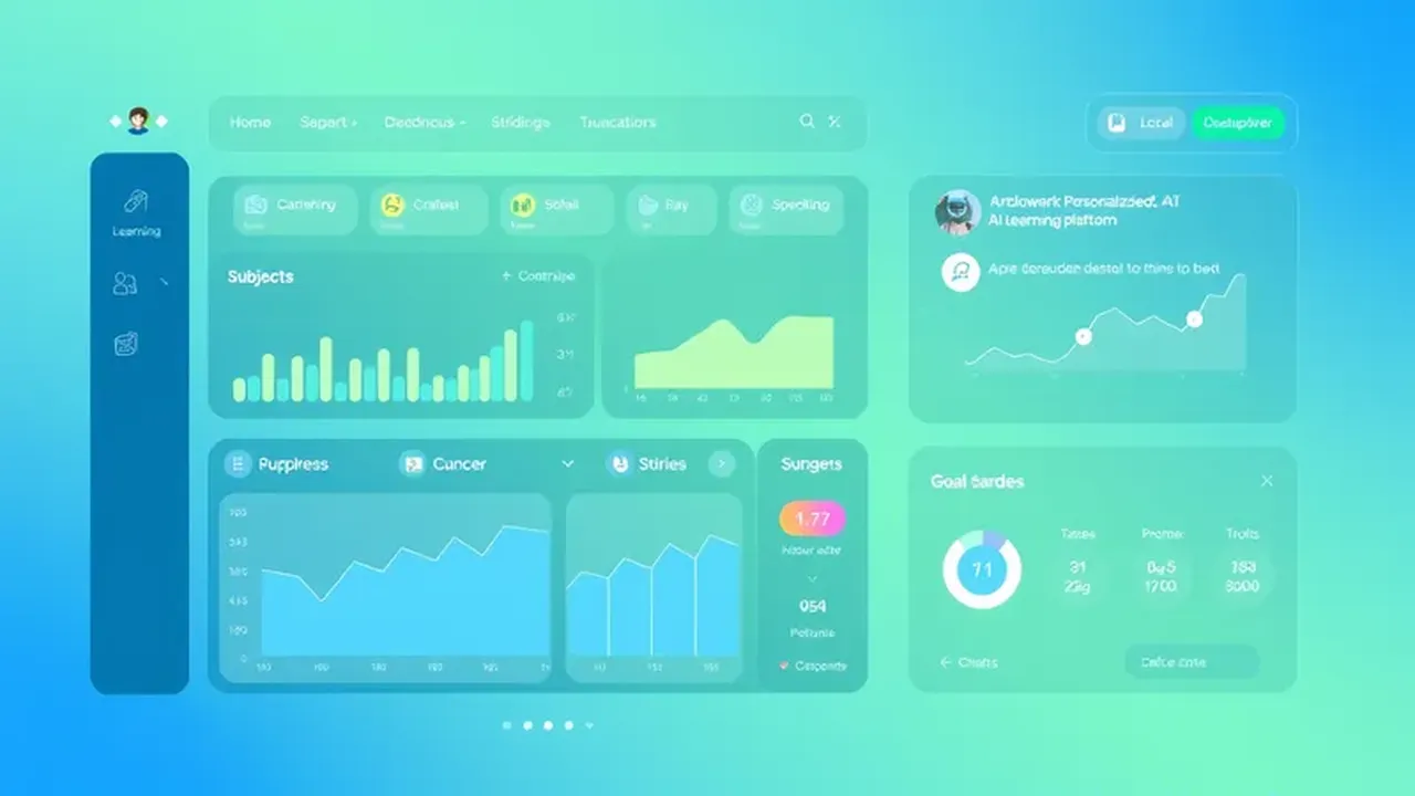 Interfaz de una plataforma de aprendizaje personalizada con IA que muestra gráficos de progreso.