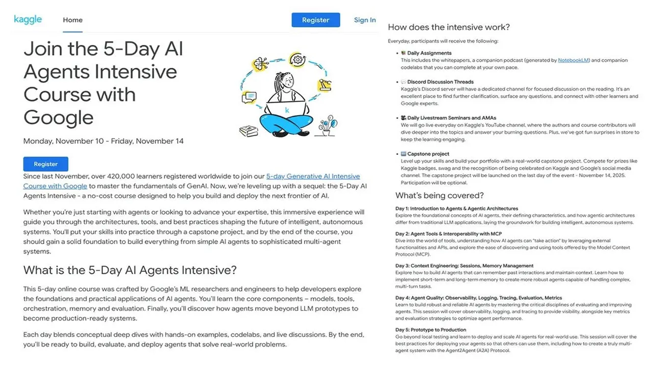 Google and Kaggle Launch 5-Day Intensive Course on AI Agents