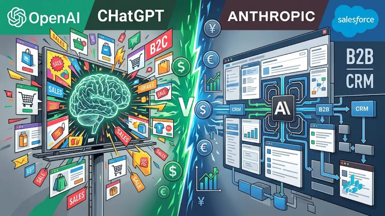 Monetization Fork: OpenAI Turns on Ads, While Anthropic Integrates into Salesforce