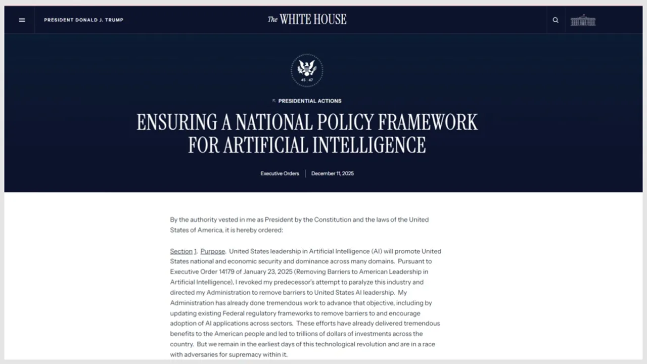 Белый дом и Конгресс разработают единую национальную рамку регулирования ИИ