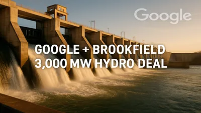 Google заключает сделку на $3 млрд с Brookfield для питания ИИ-центров гидроэнергией
